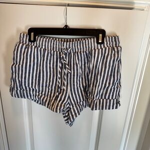 Universal Thread Navy and White Striped High Waist Shorts